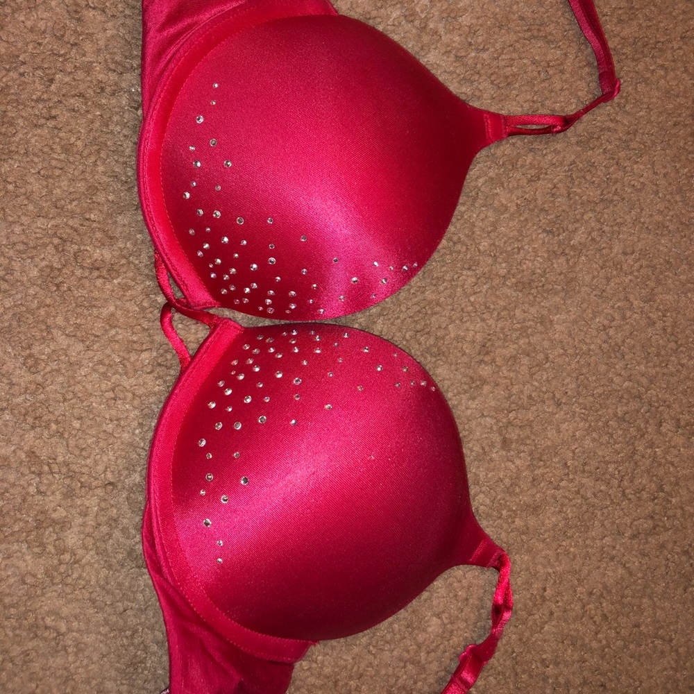 Vs red rhinestone boomshell bra